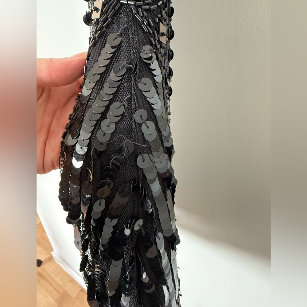 Revolve Parker Jaden Beaded Sequin Open Back Little Black Cocktail Dress - Picture 17 of 17